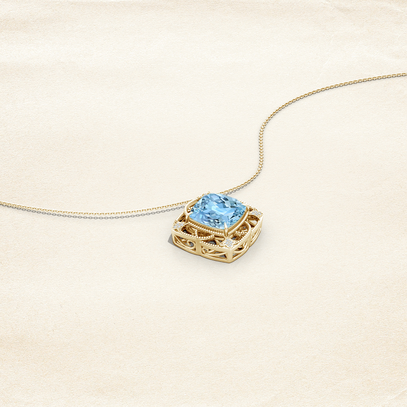 Vintage Inspired Jewelry that You Must Own! claw-set-aquamarine-fleur-de-lis-pendant