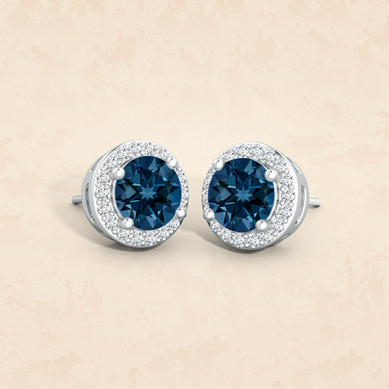 Vintage Inspired Jewelry that You Must Own! vintage-inspired-round-london-blue-topaz-halo-stud-earrings
