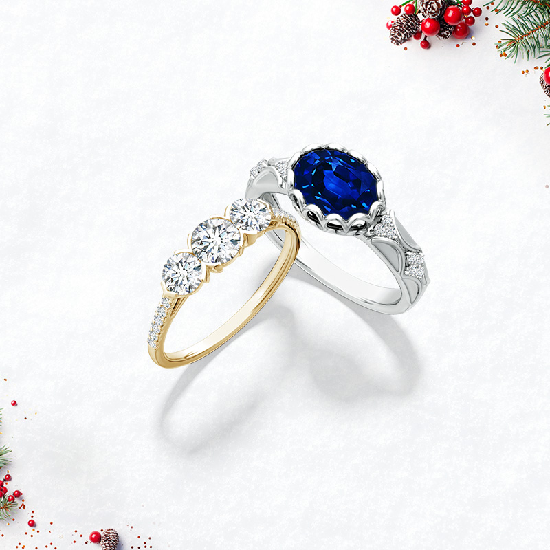 unique-prong-set-oval-sapphire-round-diamond-vintage-ring