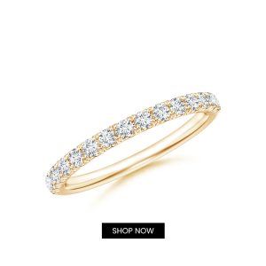 Lab-Grown-U-Pave Set Diamond Half Eternity Wedding Ring